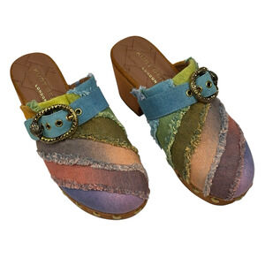 Kurt Geiger London Mayfair Colorful Denim Clog Womens US 6.5 EU 36.5 New $235